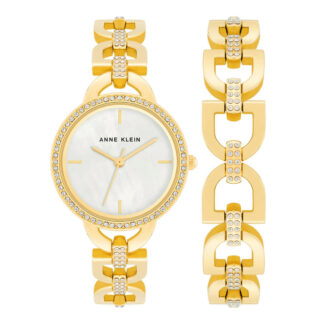 Anne Klein AK/4104GPST Crystal Goldtone Box Set